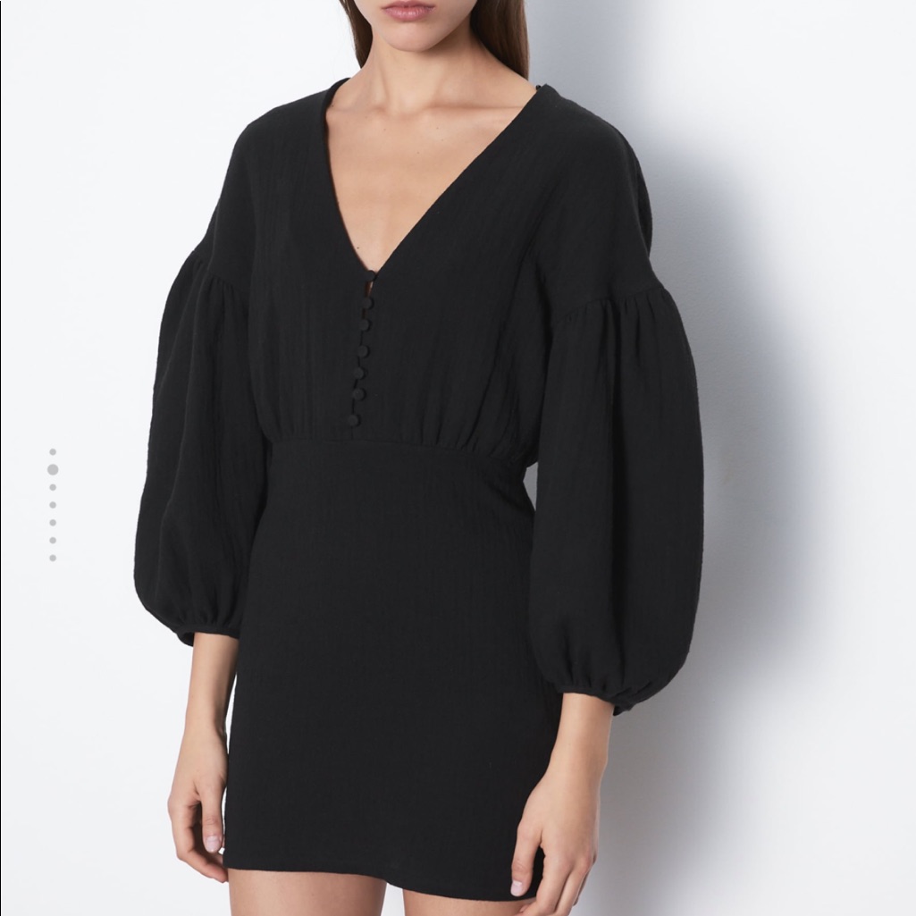 Zara Rustic Voluminous Sleeves Dress Nwt